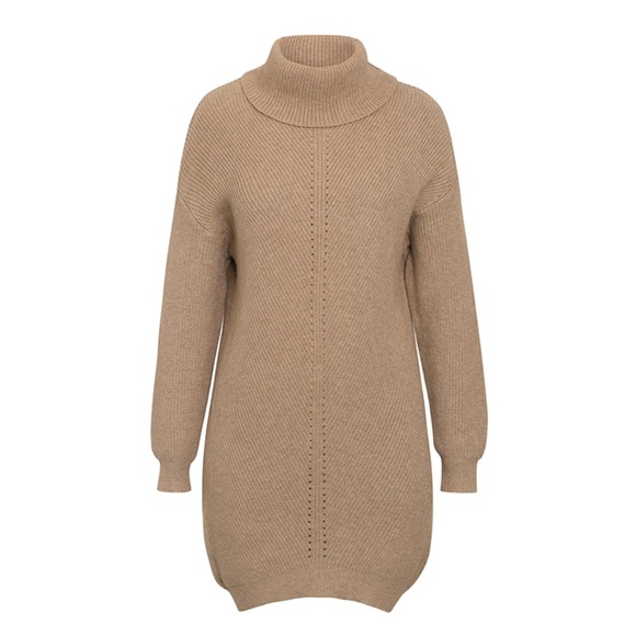 🎥 Turtleneck Sweater Knit Dress - Picture 10 of 17